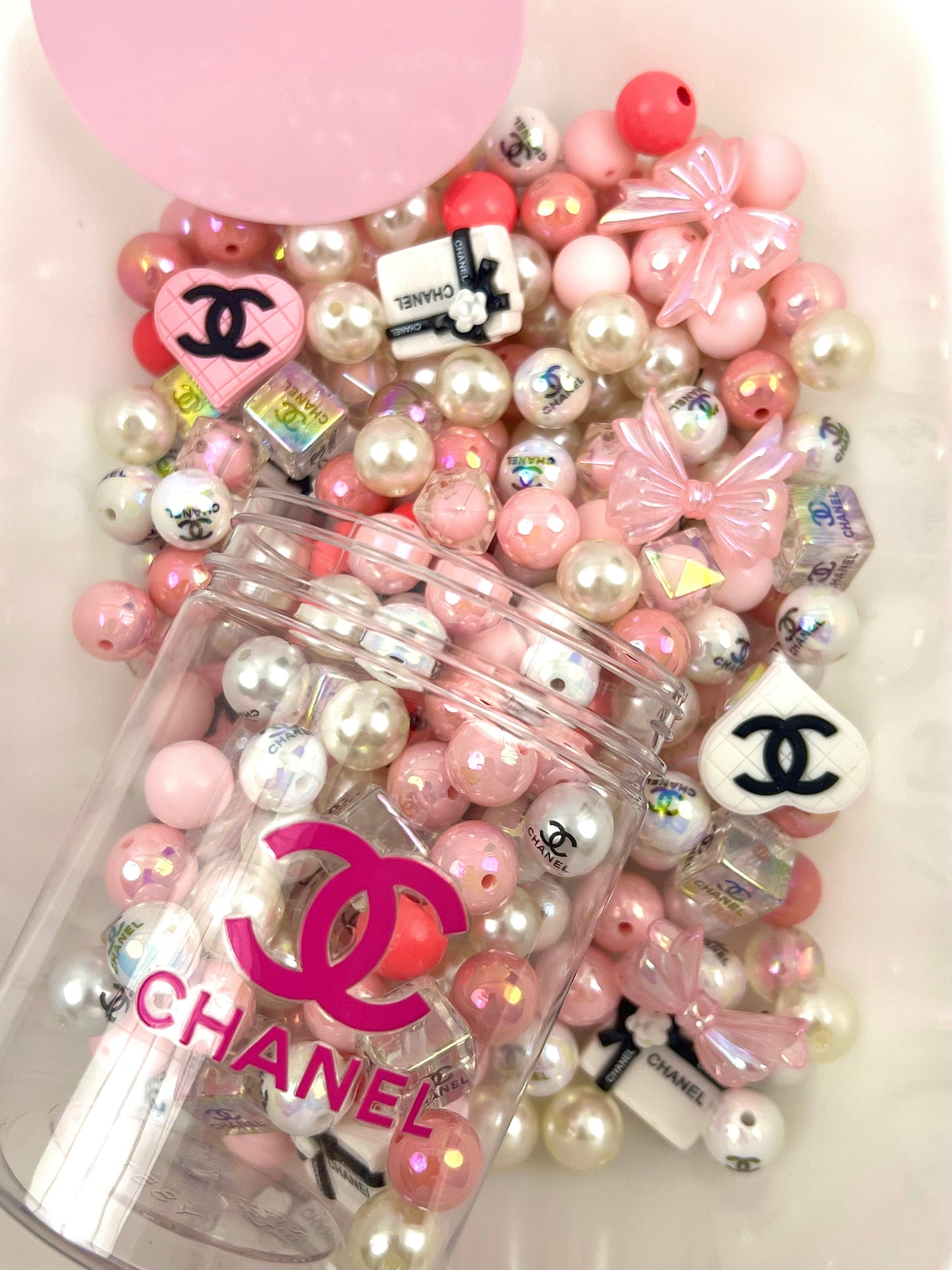 300ml acrylic bottle with designer beads