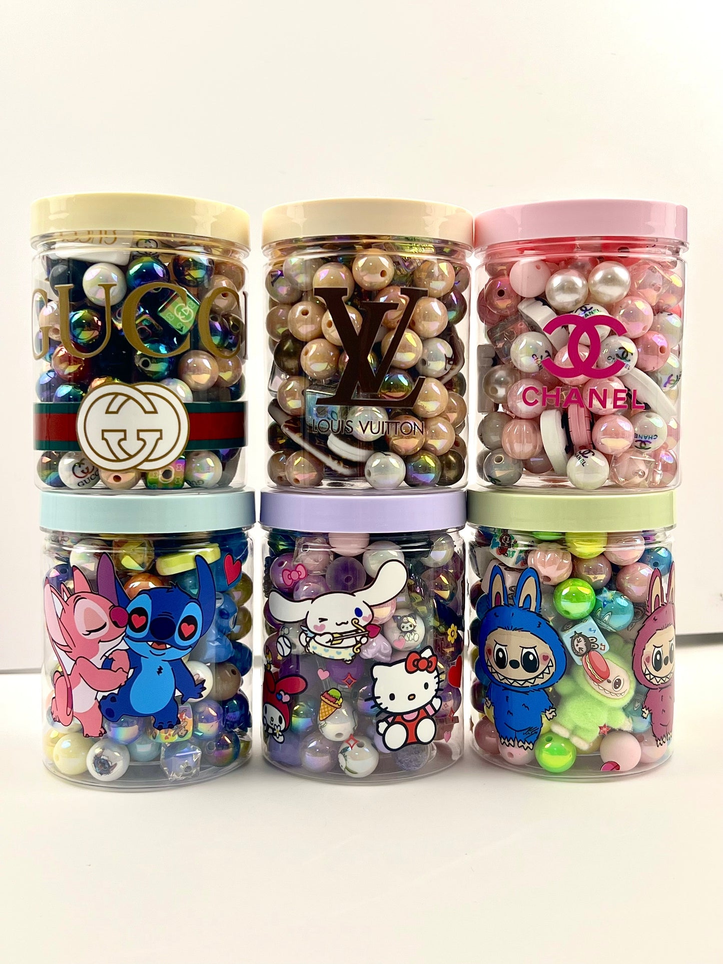 300ml acrylic bottle with designer beads