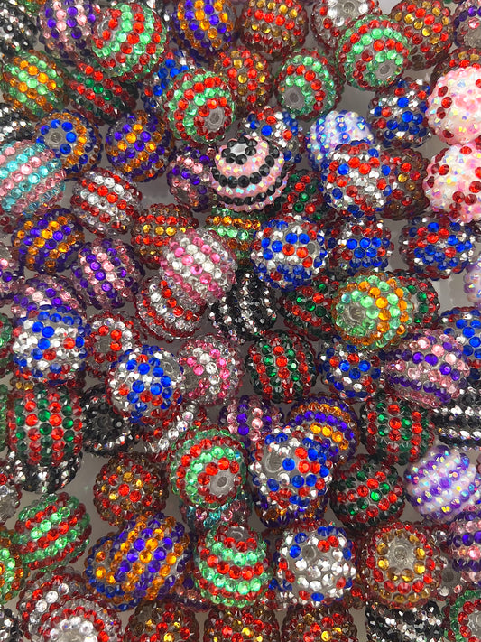 20mm double color glitter Beads