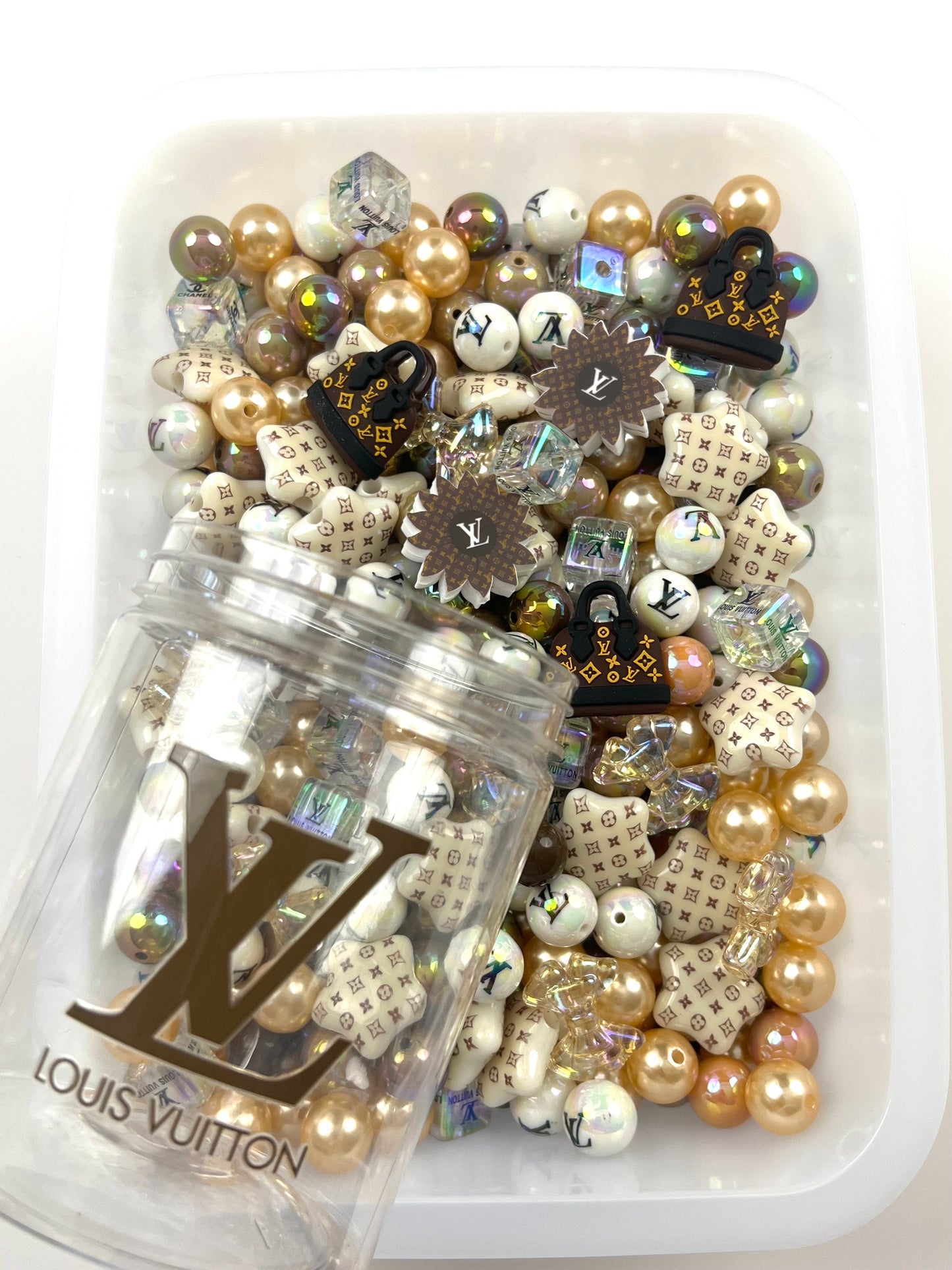 300ml acrylic bottle with designer beads