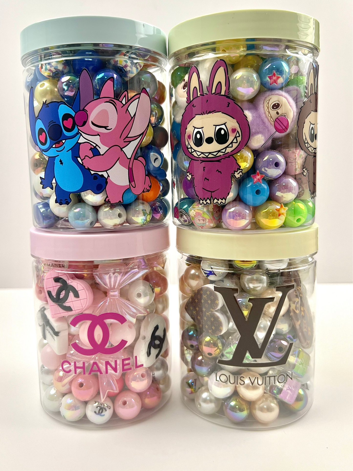 300ml acrylic bottle with designer beads