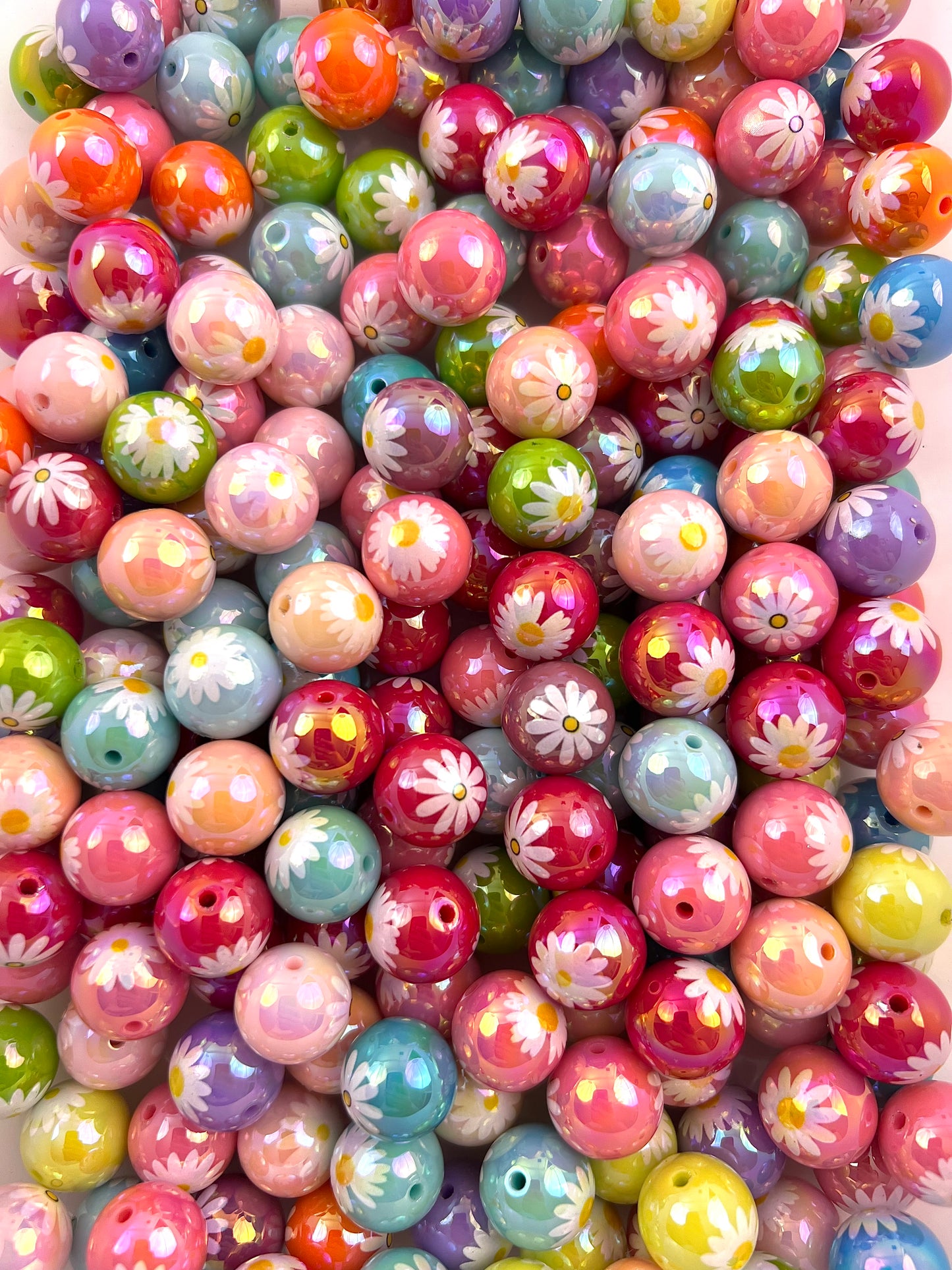 16mm colorful daisy Beads