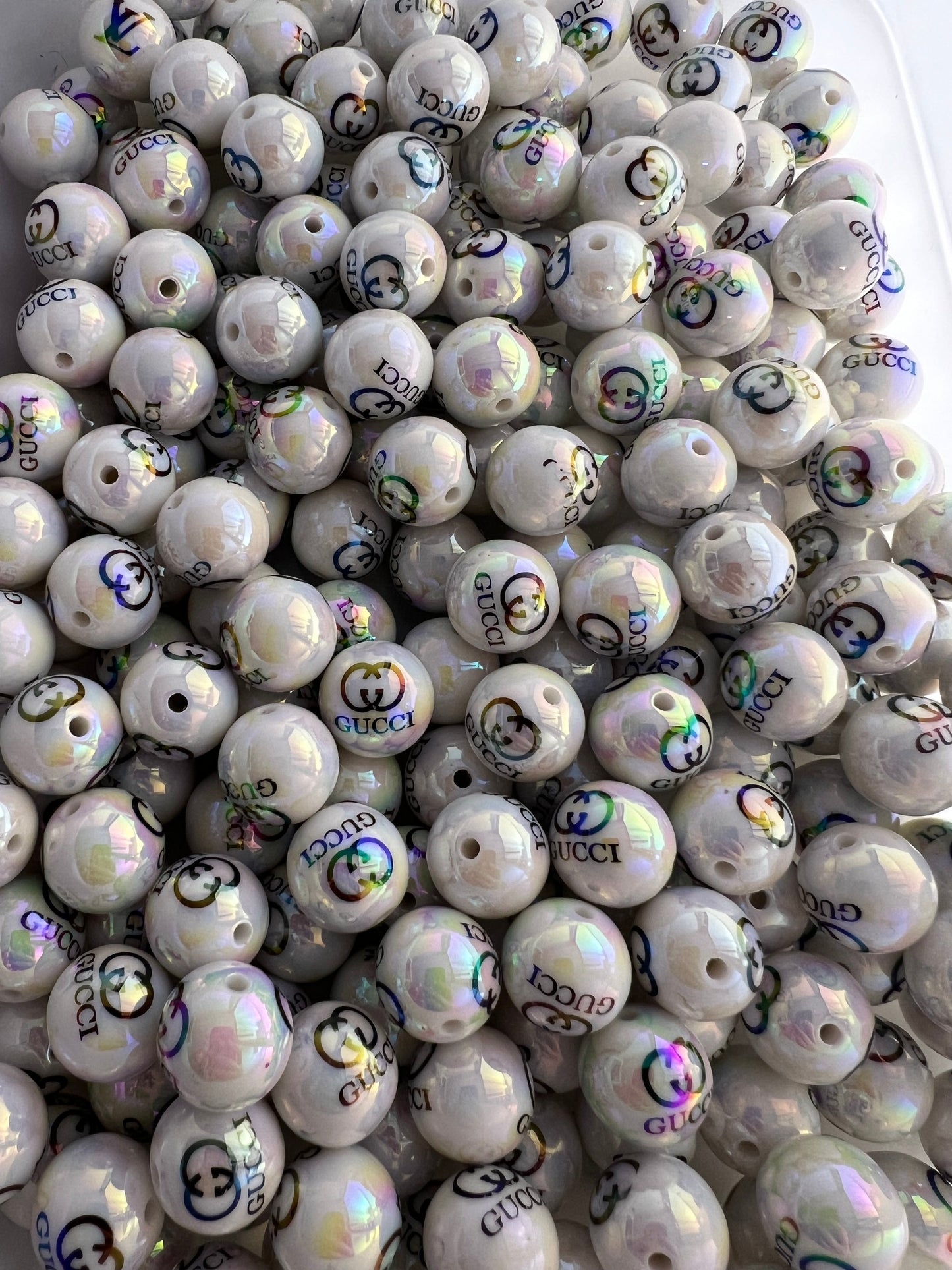 16mm acrylic designer beads(cc/vv/dd/gg/tiff)