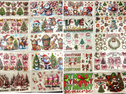Christmas Cup wrap 16oz UVDTF stickers
