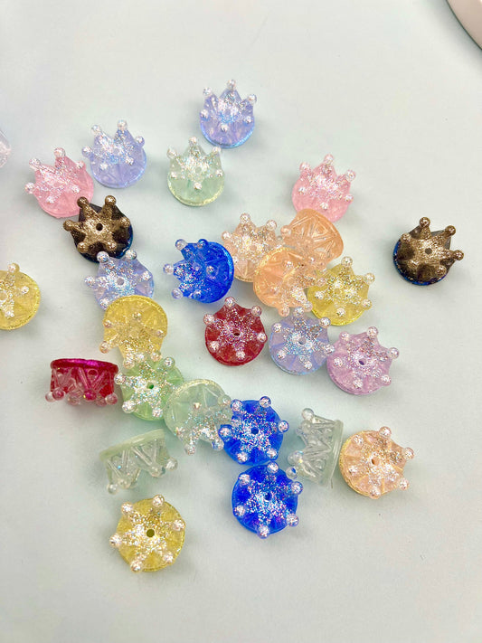 16mm colorful shiny crown Beads