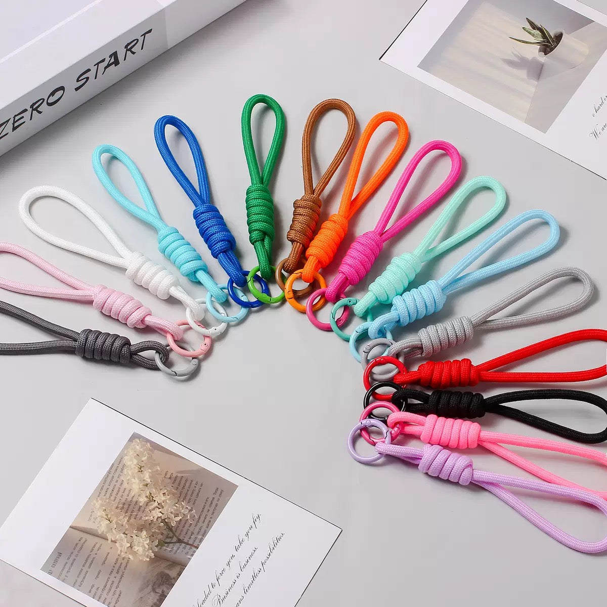 Colorful Braided Lanyard Keychain for Phone Case Anti Lost Knot Rope