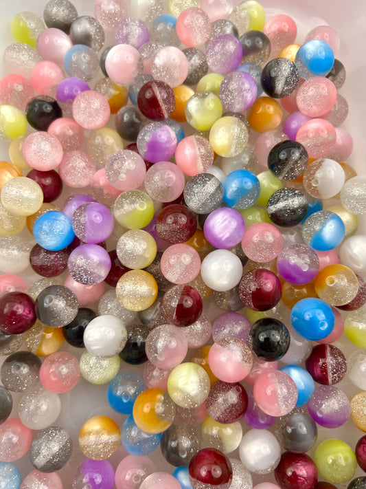 16mm resin shiny ombre Beads