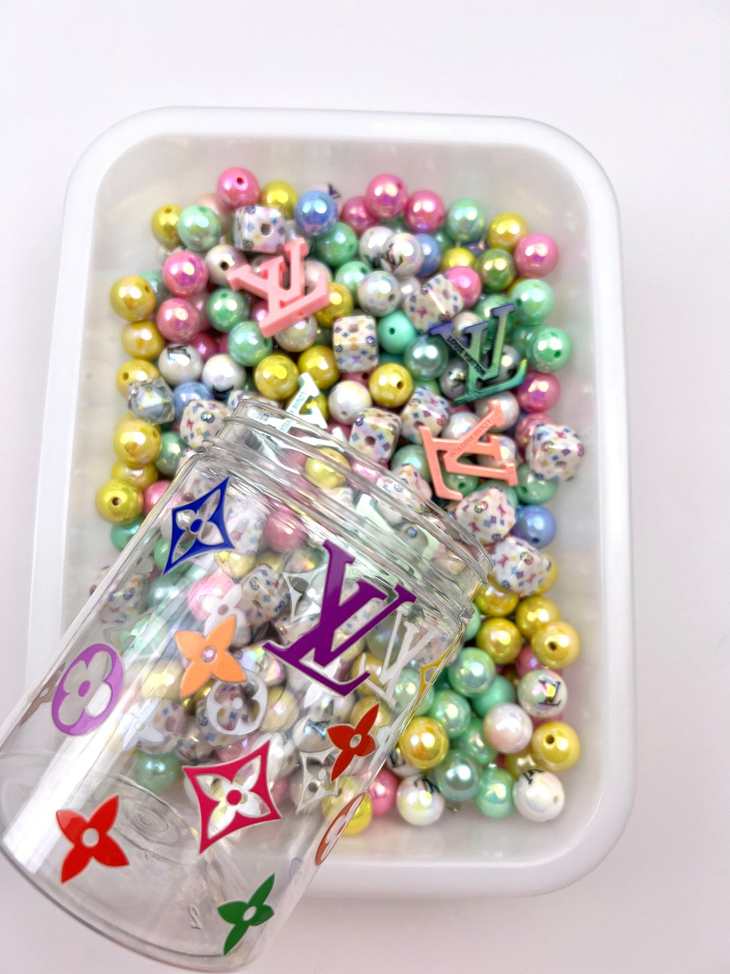 300ml acrylic bottle with designer beads