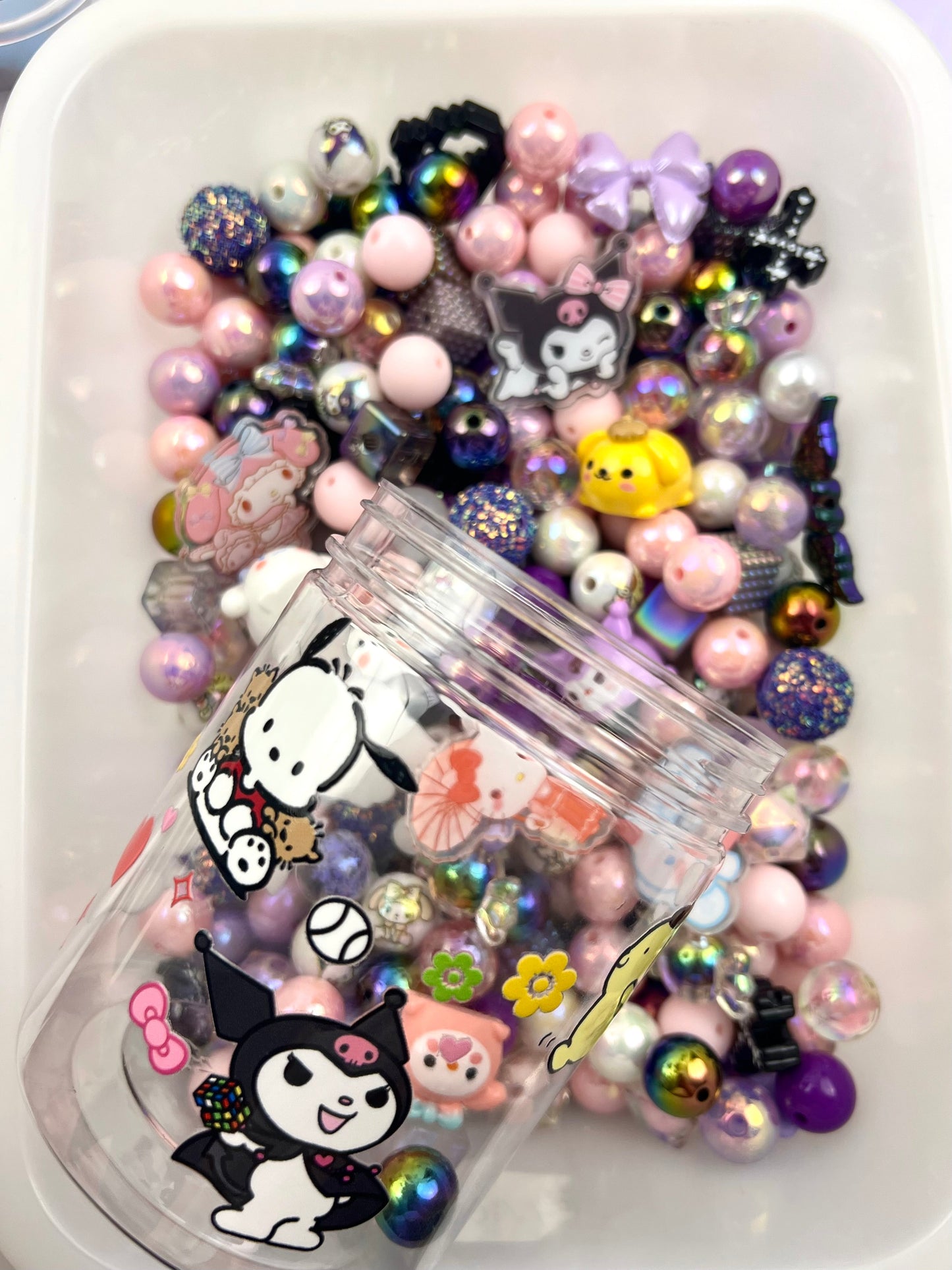 300ml acrylic bottle with designer beads