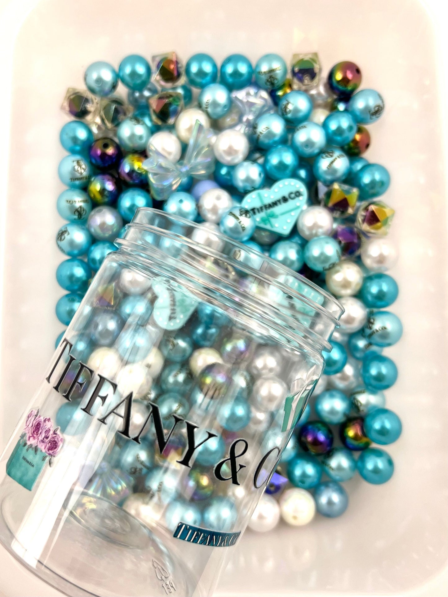 300ml acrylic bottle with designer beads