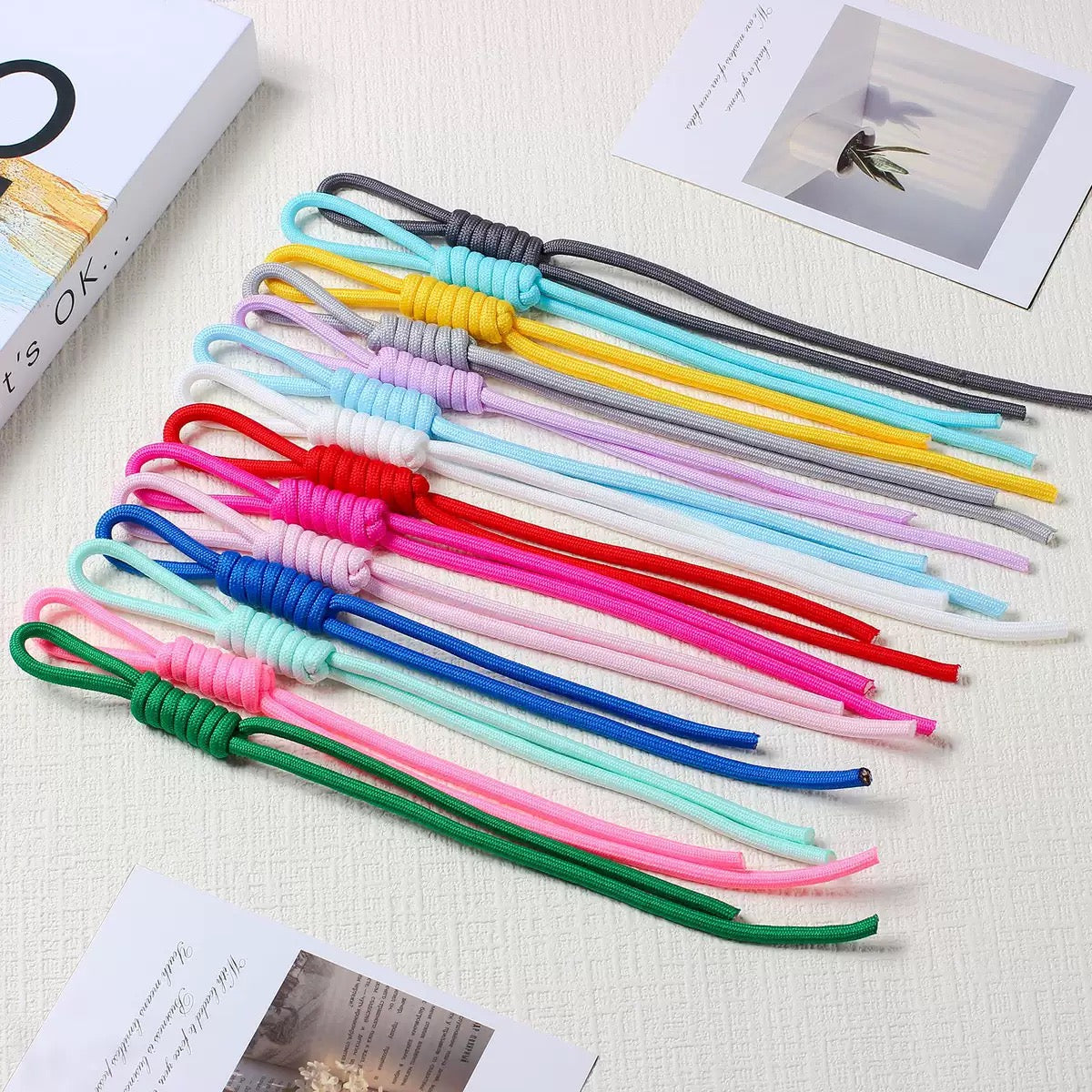 Colorful Braided Lanyard Keychain for Phone Case Anti Lost Knot Rope