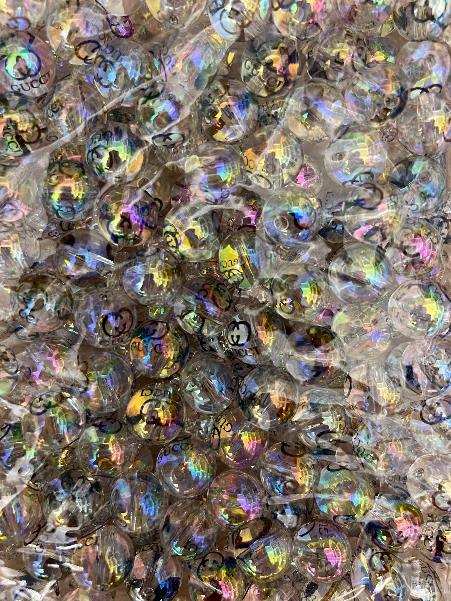 16mm acrylic designer beads(cc/vv/dd/gg/tiff)