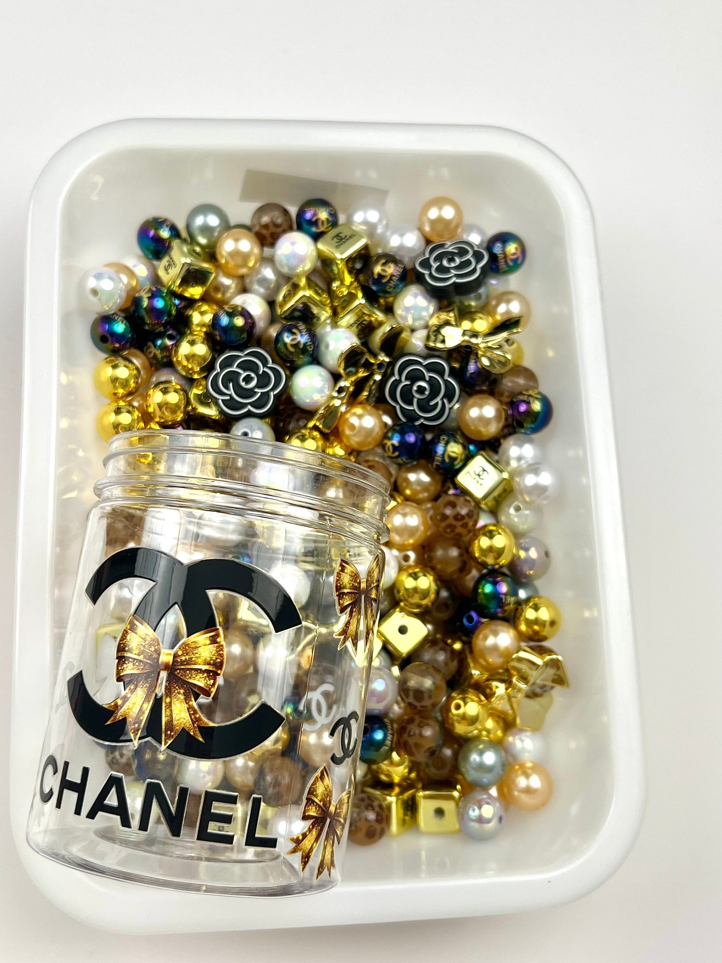 300ml acrylic bottle with designer beads