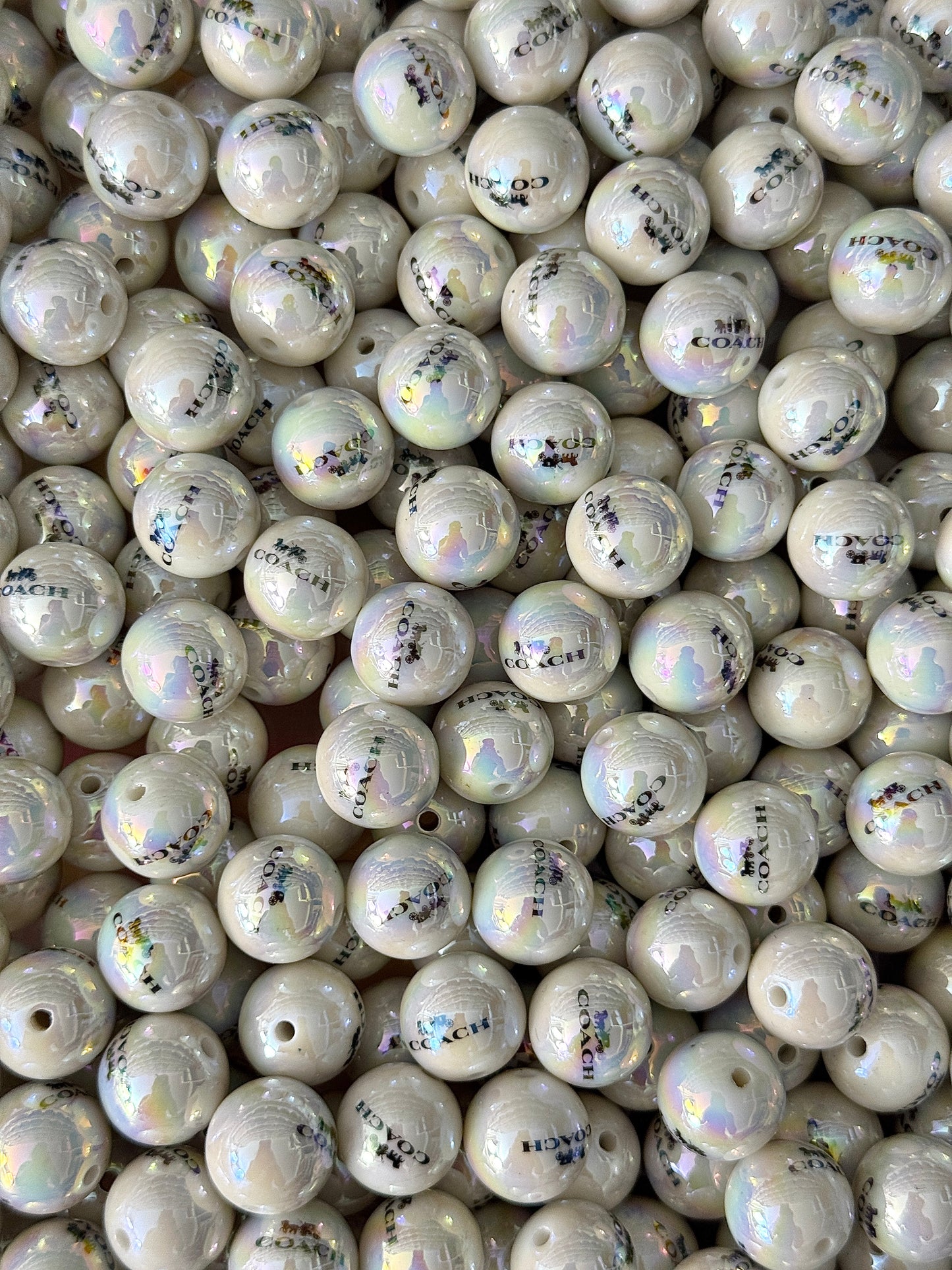 16mm acrylic designer beads(cc/vv/dd/gg/tiff)