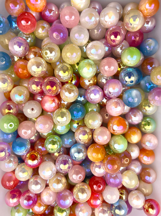 16mm resin shiny colorful Beads