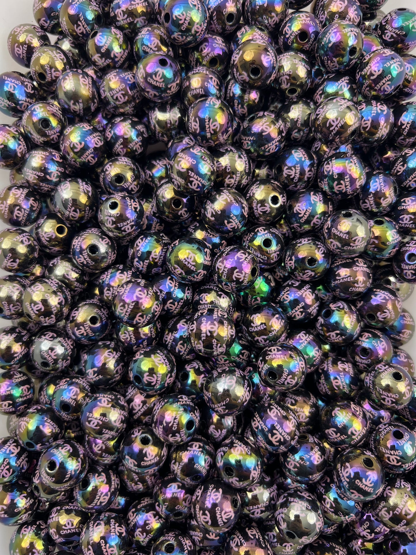 16mm acrylic designer beads(cc/vv/dd/gg/tiff)