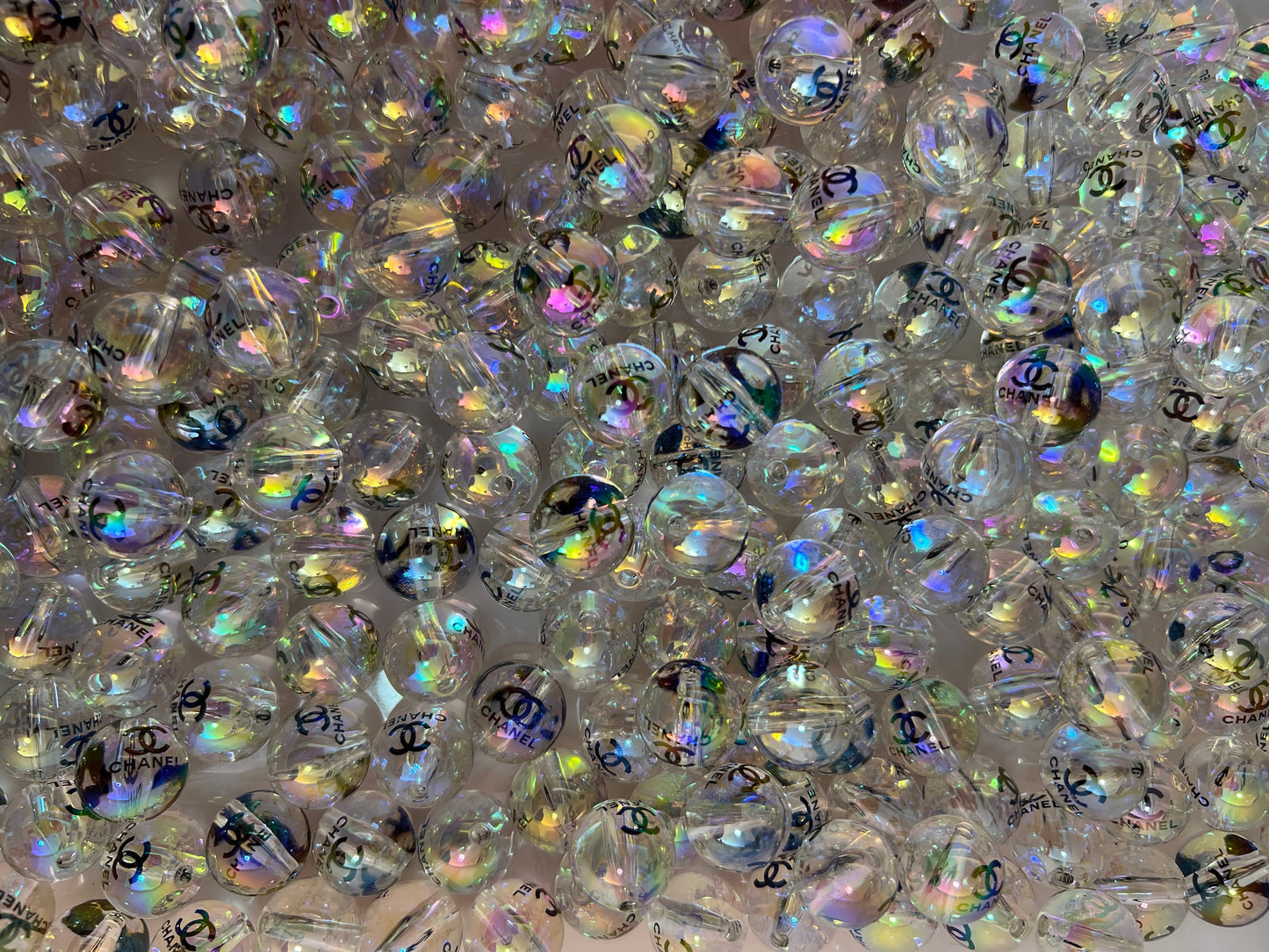 16mm acrylic designer beads(cc/vv/dd/gg/tiff)