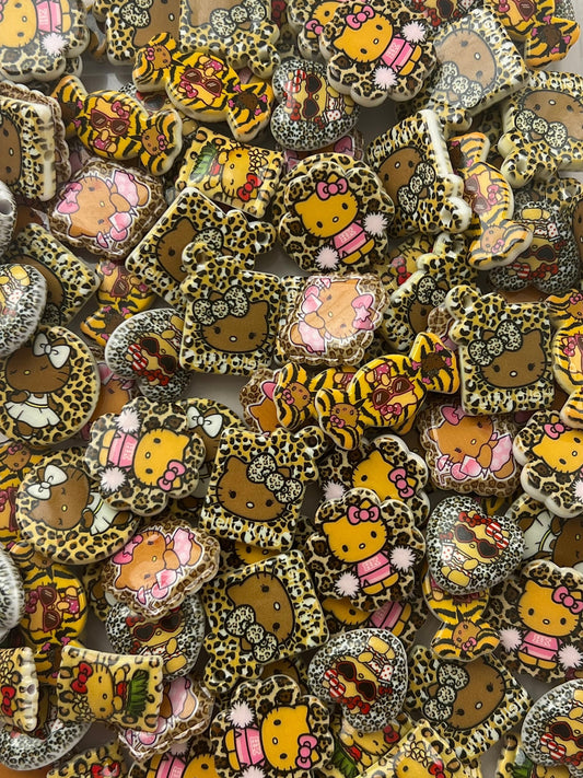 Leopard kitty bead mixed
