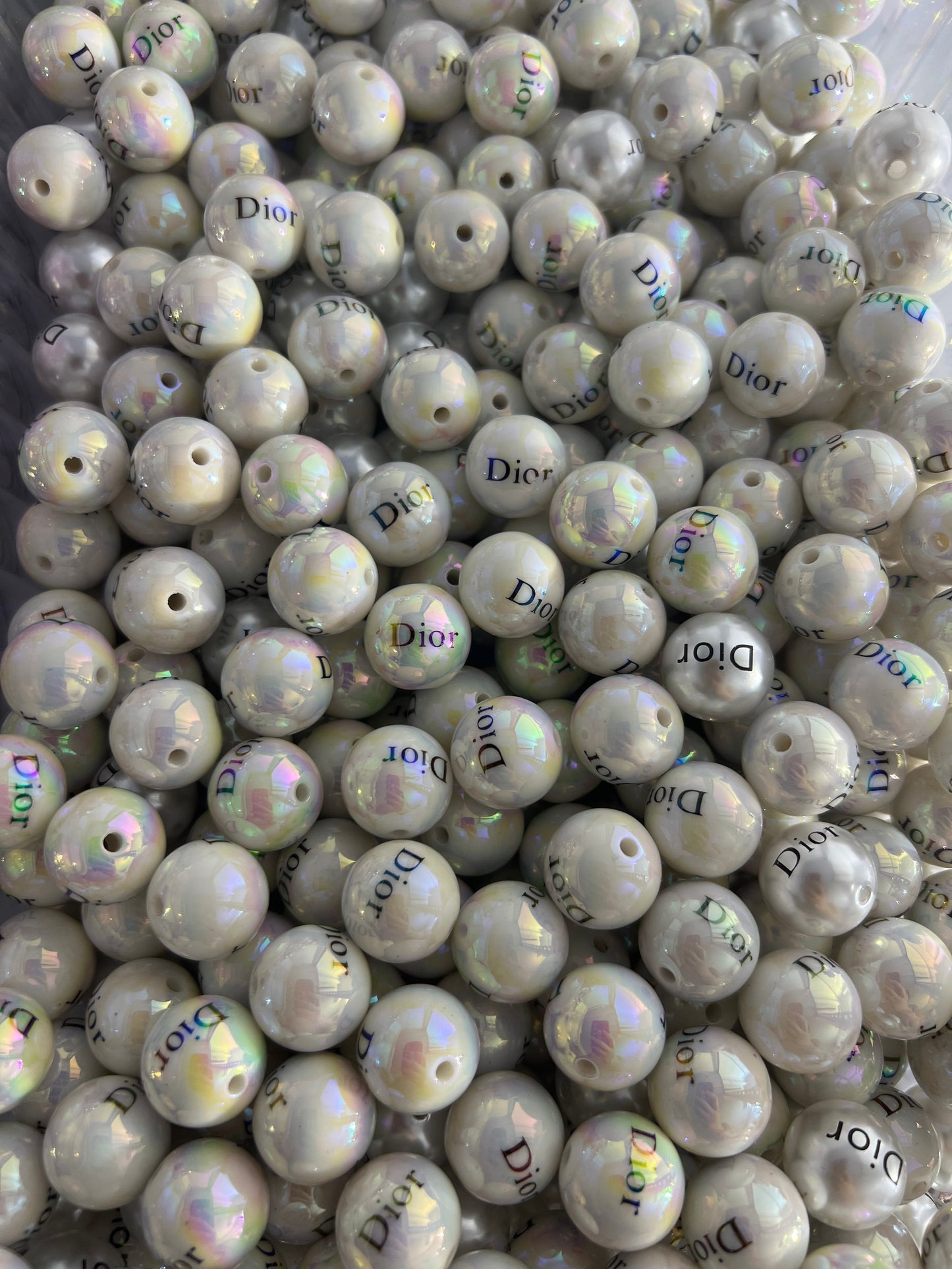 16mm acrylic designer beads(cc/vv/dd/gg/tiff)