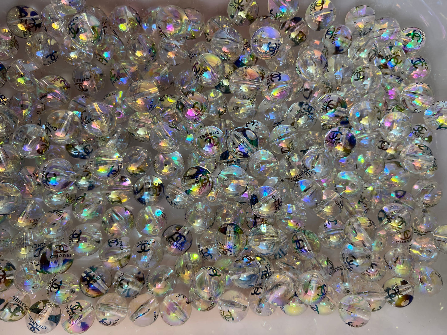 16mm acrylic designer beads(cc/vv/dd/gg/tiff)