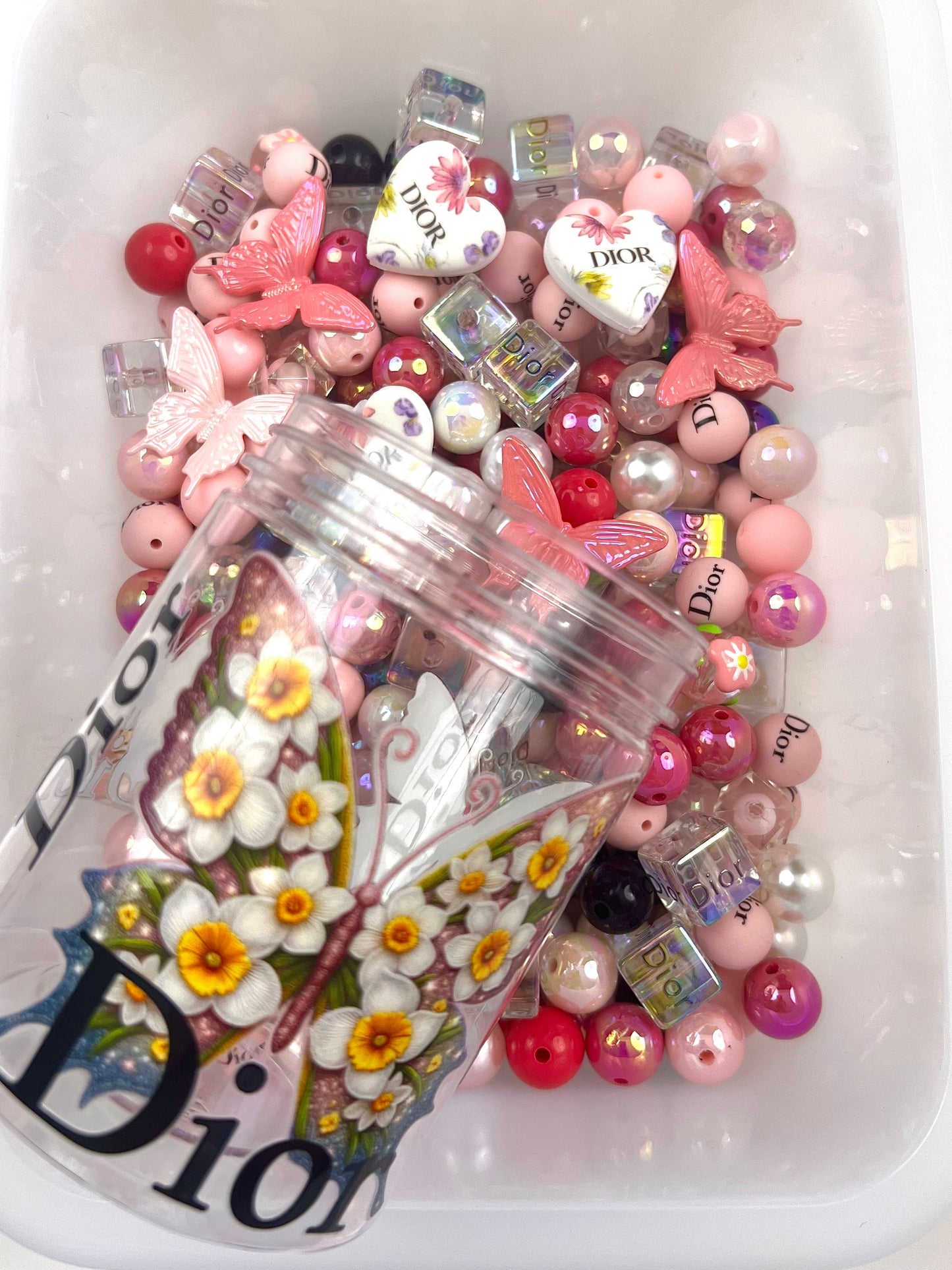 300ml acrylic bottle with designer beads