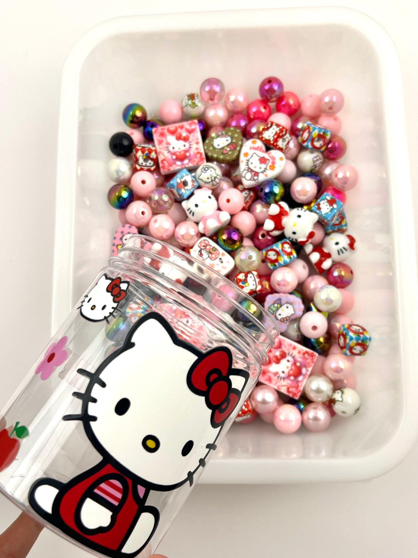 300ml acrylic bottle with designer beads