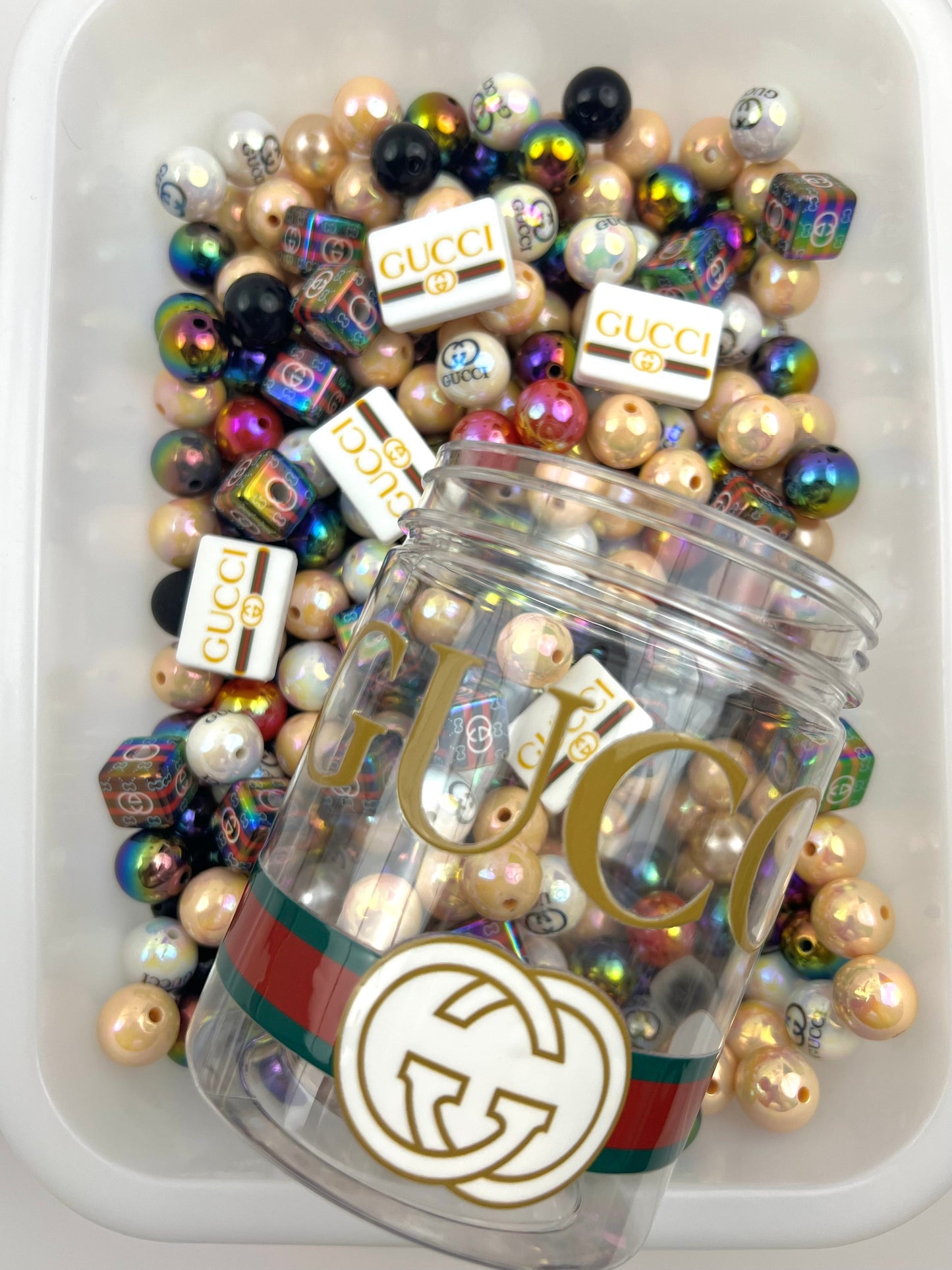 300ml acrylic bottle with designer beads