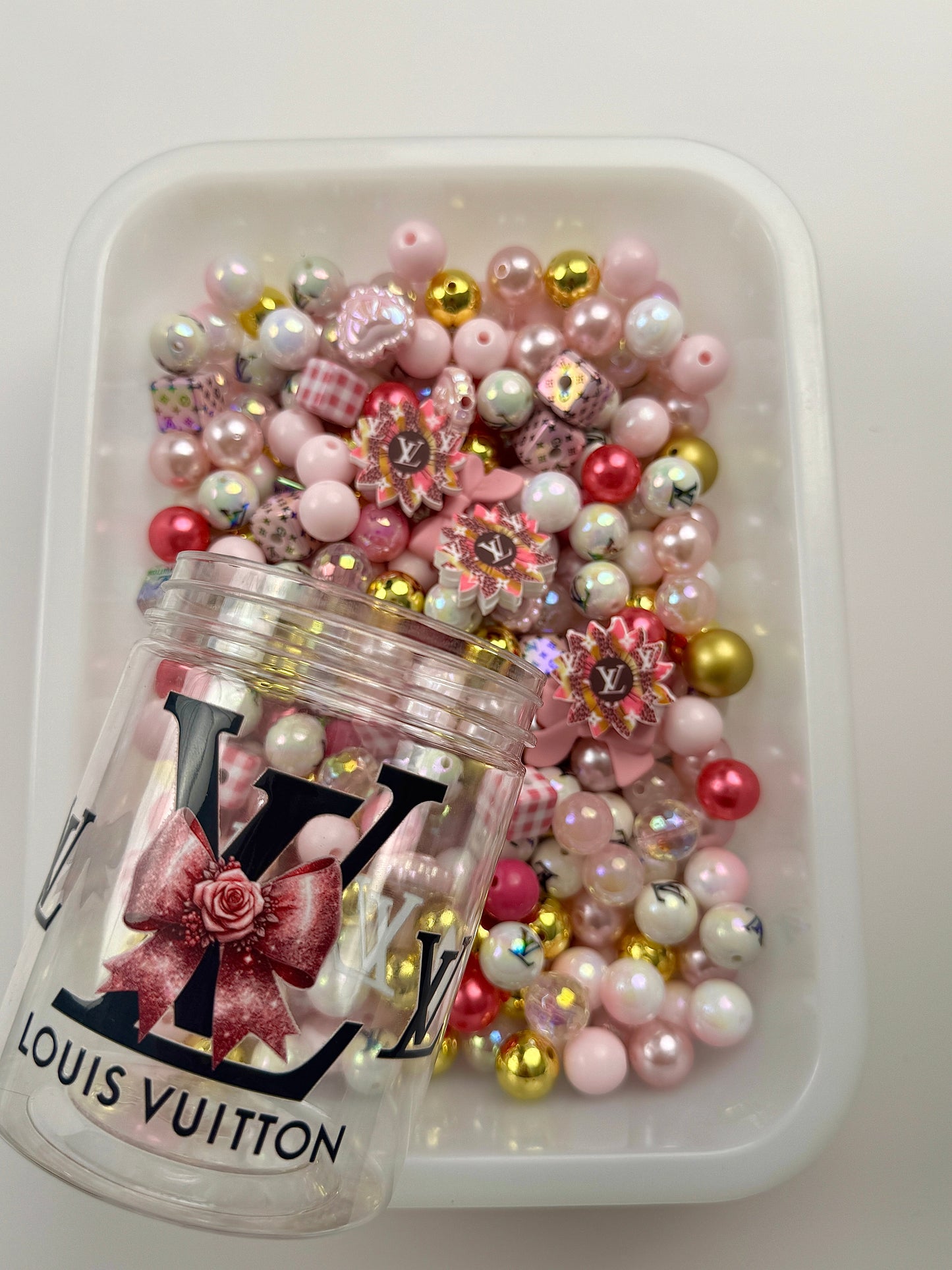 300ml acrylic bottle with designer beads
