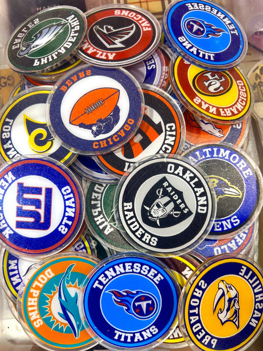 6cm football team acrylic flatback sheet