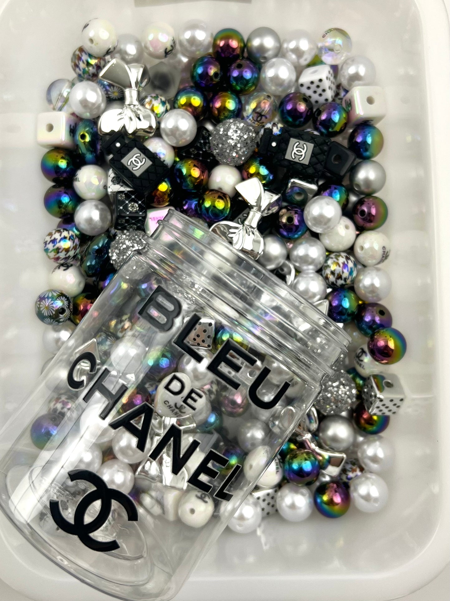 300ml acrylic bottle with designer beads