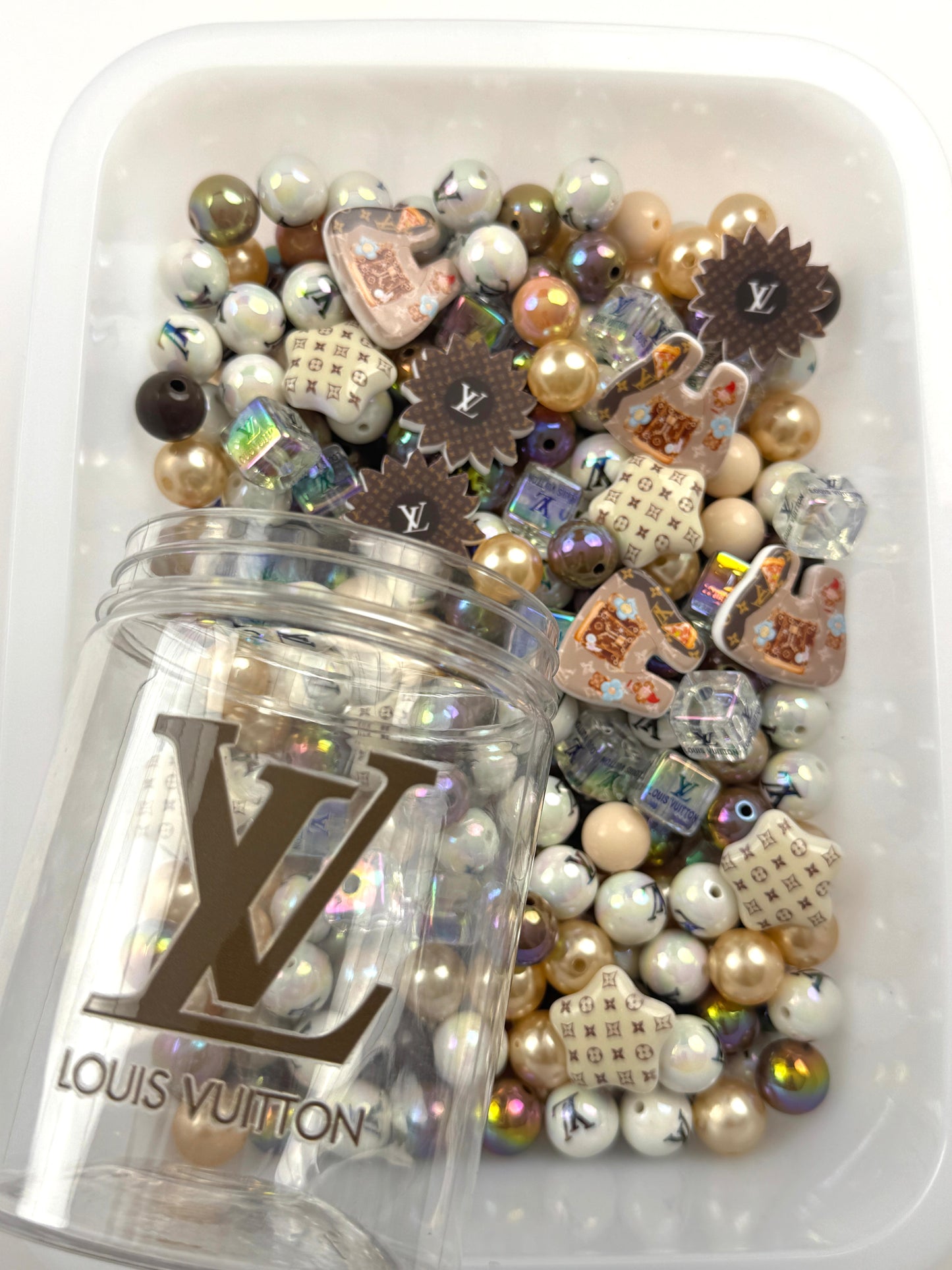 300ml acrylic bottle with designer beads